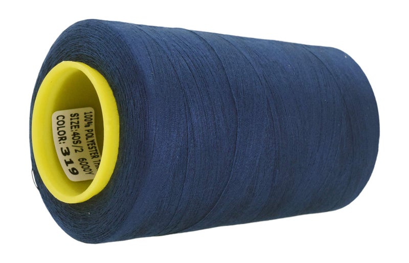 Mandala Crafts 4 Pack of Serger Threads Cones Spools - 40S/2 24000 Yards Polyester Navy Blue Threads for Sergers Machine and Overlock Quilting Sewing Machine - Image 2